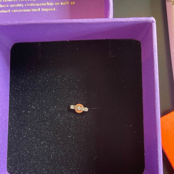 Selin Kent NYC Terra Incognita 14K Rose Gold & Diamonds Bar Stud (Single Only) - Picture 3 of 13